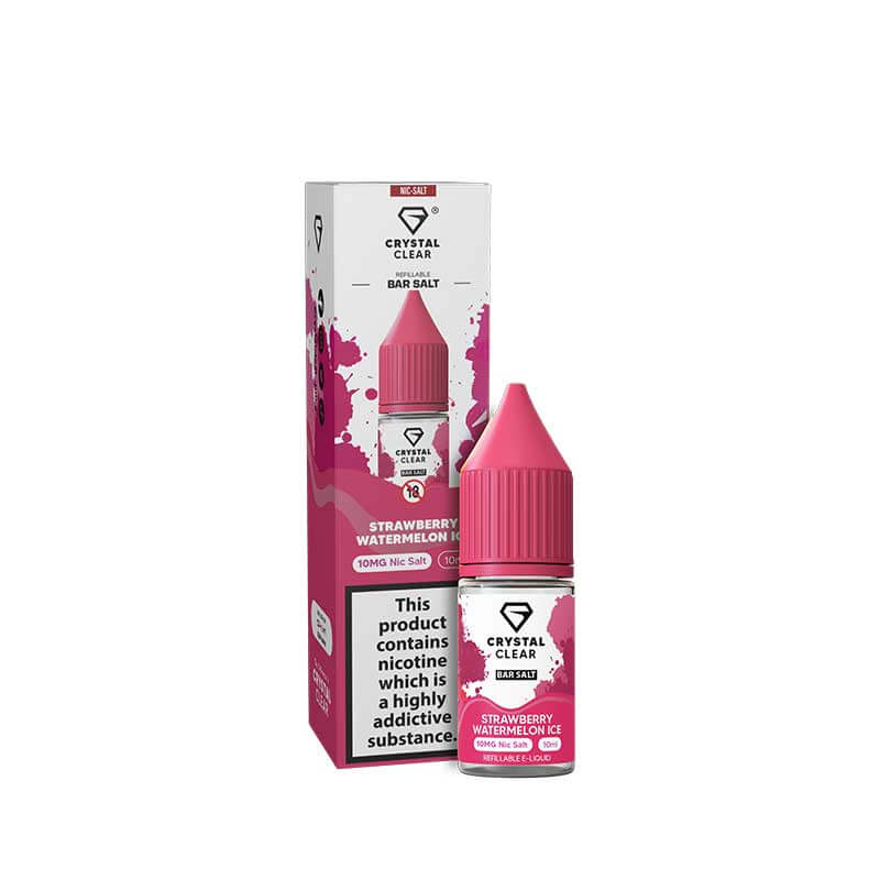 Crystal Clear Bar Salts Strawberry Watermelon Ice Nic Salts 10ml E-Liquid