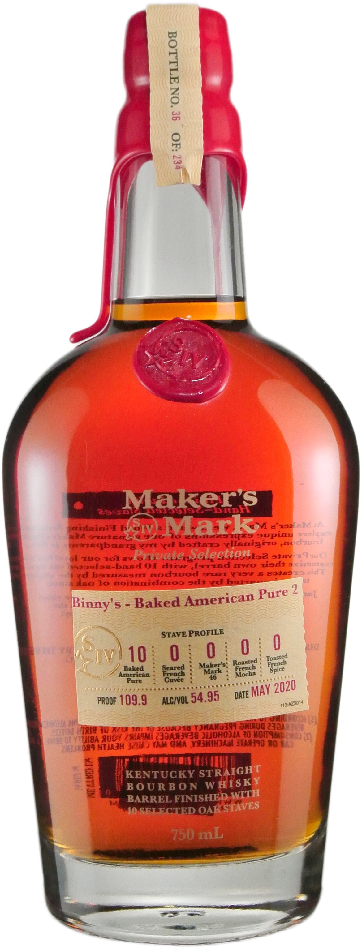 Buy 1 Get 1 Free - Maker's Mark Private Select Baked American Pure Single Stave Barrel # 8475 Bourbon Whisky