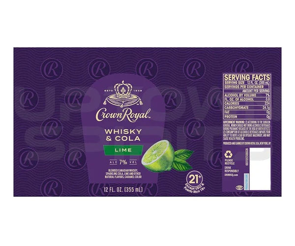 Buy 1 Get 1 Free - Crown Royal Whisky & Cola Lime | (4)*355ML