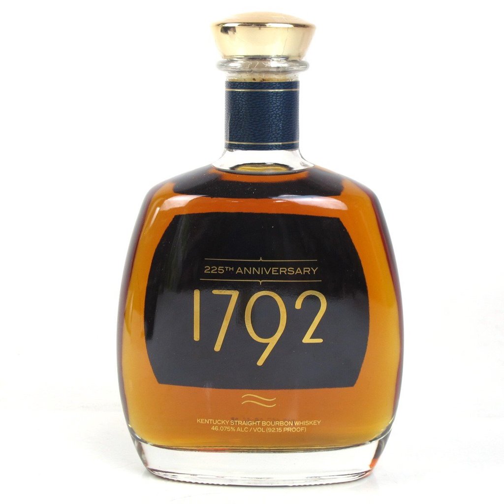 Bottle of 1792 bourbon whiskey on a white background