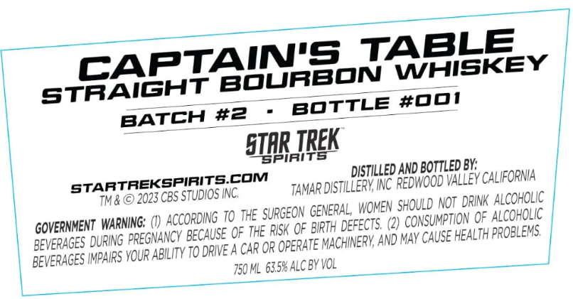 Star Trek Spirits Captain’s Table Batch #2 Straight Bourbon Whiskey