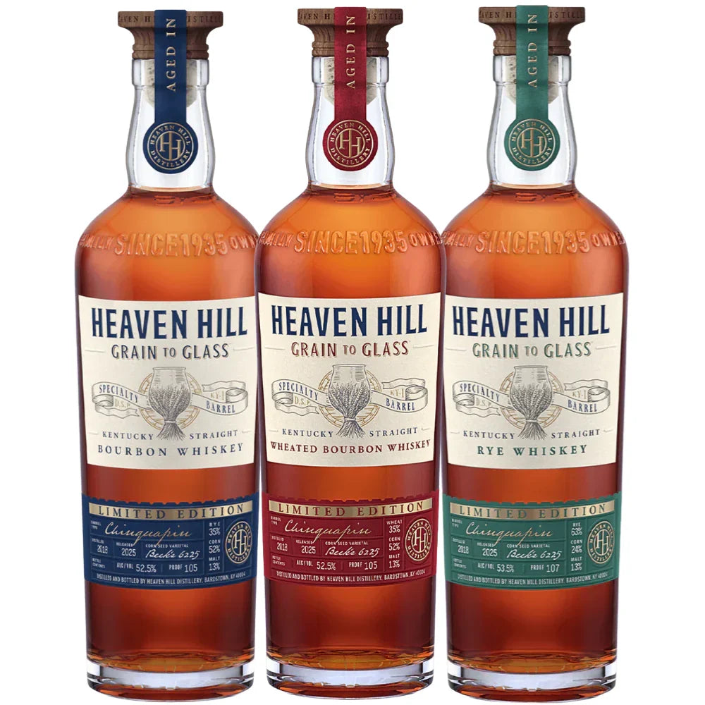 Buy 1 Get 1 Free - Heaven Hill Grain to Glass Chinquapin Barrel Trifecta | 2025 Limited Edition | (3) Bottle Bundle