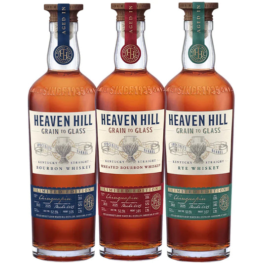 Buy 1 Get 1 Free - Heaven Hill Grain to Glass Chinquapin Barrel Trifecta | 2025 Limited Edition | (3) Bottle Bundle
