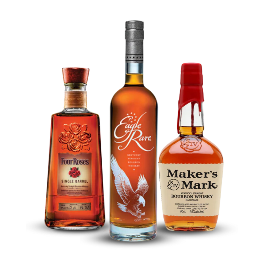 Buy 1 Get 1 Free - Father's Day Bundle 2025 | Four Roses Single Barrel + Eagle Rare 10 Year Old Kentucky Straight Bourbon Whiskey + Maker's Mark Bourbon Whisky