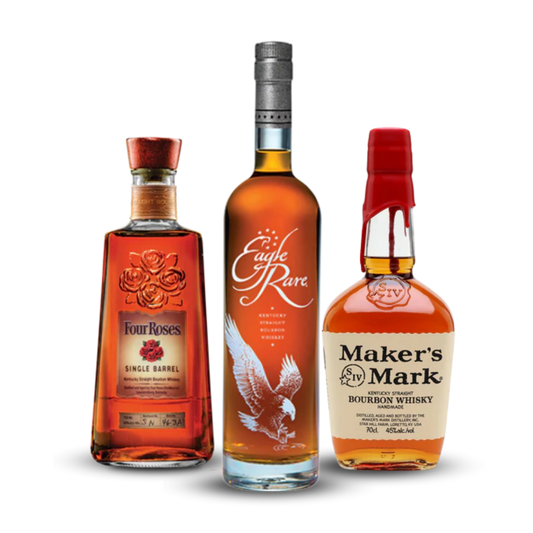 Buy 1 Get 1 Free - Father's Day Bundle 2025 | Four Roses Single Barrel + Eagle Rare 10 Year Old Kentucky Straight Bourbon Whiskey + Maker's Mark Bourbon Whisky