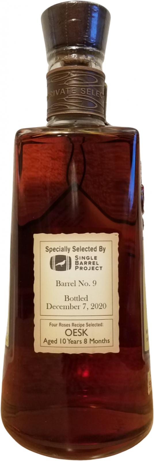 Four Roses SIngle Barrel Select Private Selection OESK 11 Year Old 2021 Release Cask #KW 33-10 Bourbon Whiskey