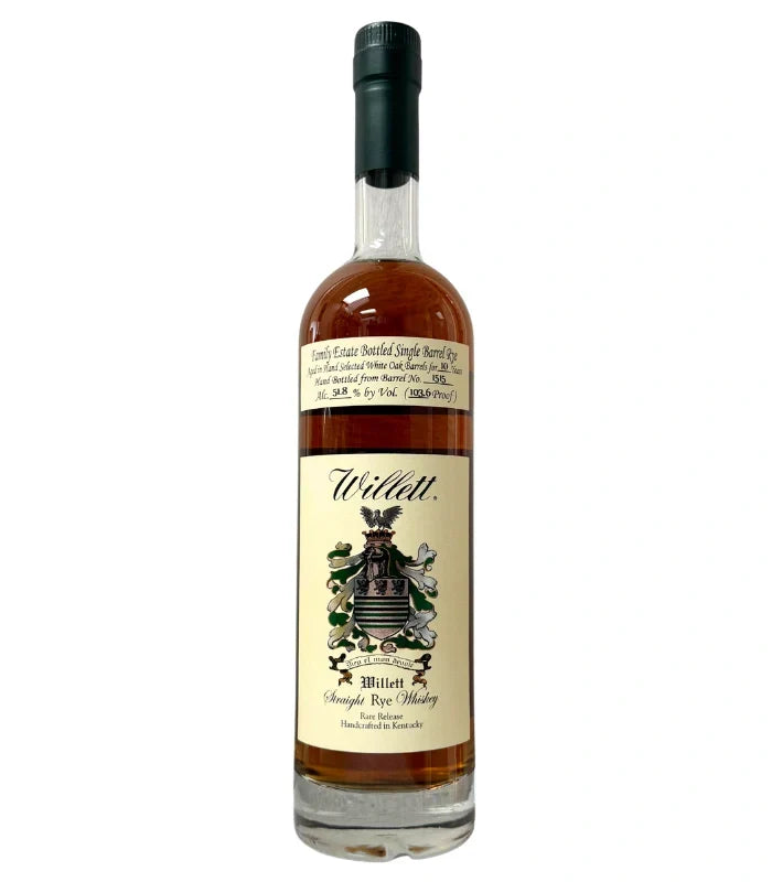 Willett Family Estate 10 Year Old Single Barrel #1515 "Decade Neat" 103.6 Proof Rye Whiskey