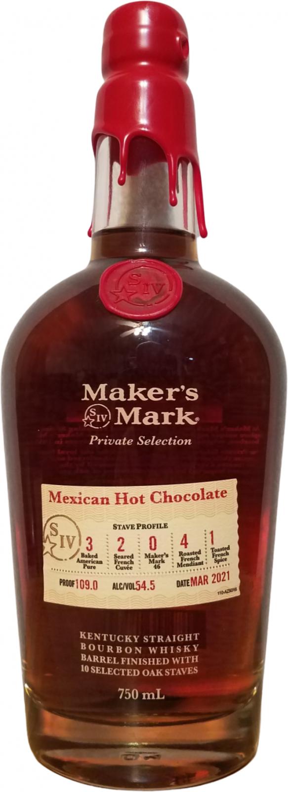Maker's Mark Private Selection Mexican Hot Chocolate  2021 Release Bourbon Whiskey