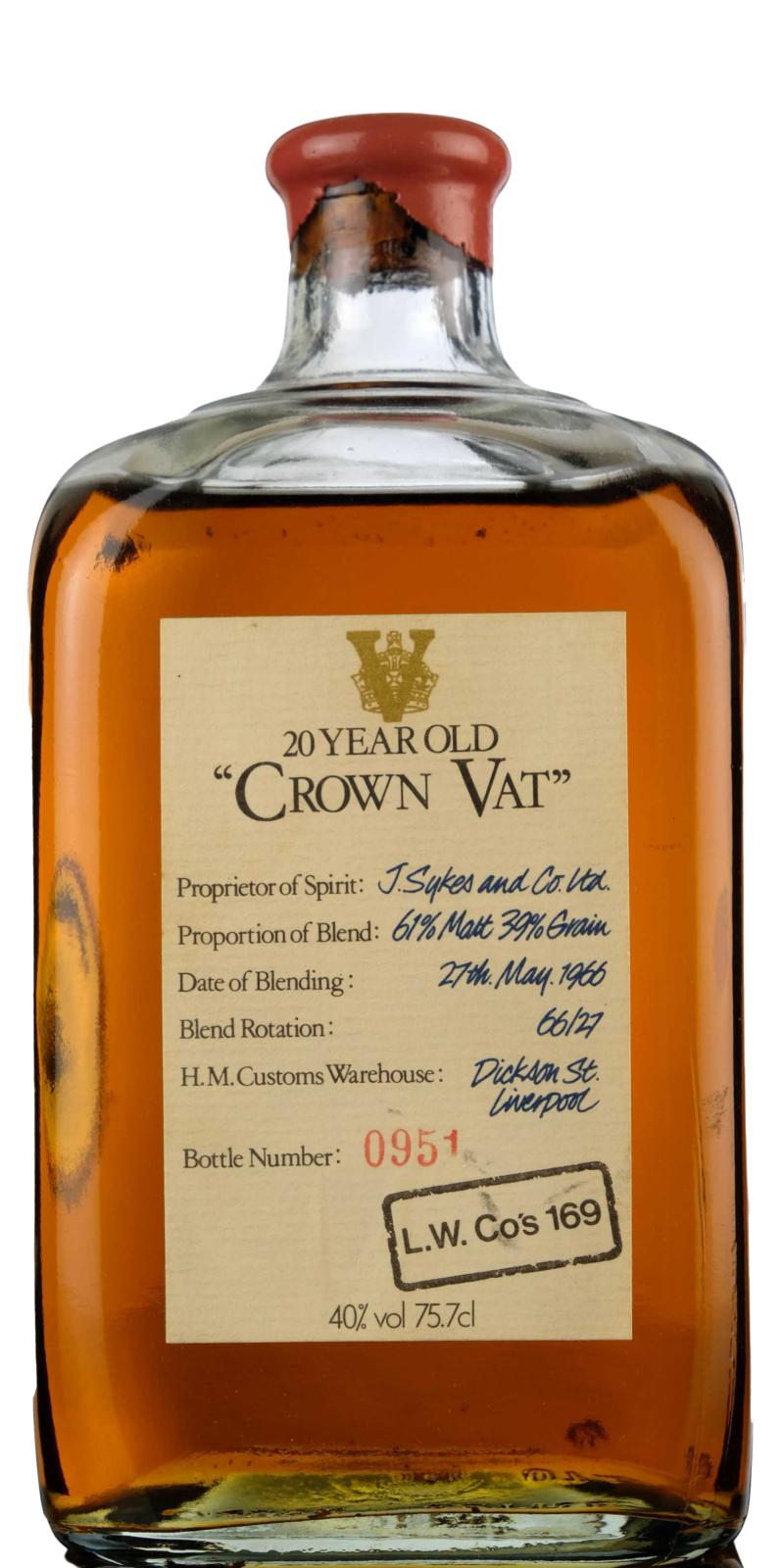 Buy 1 Get 1 Free - Crown Vat 20 Year Old Blend Whisky | 757ML