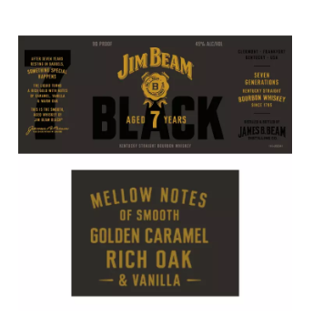 Jim Beam Black 7 Year Old Kentucky Straight Bourbon Whisky