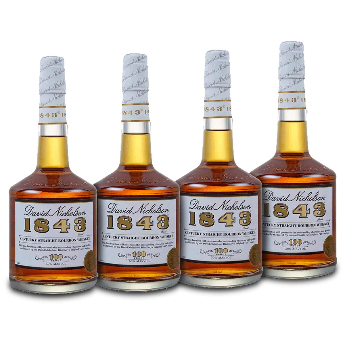 Buy 1 Get 1 Free - David Nicholson 1843 Bourbon Whiskey (4) Bottle Bundle