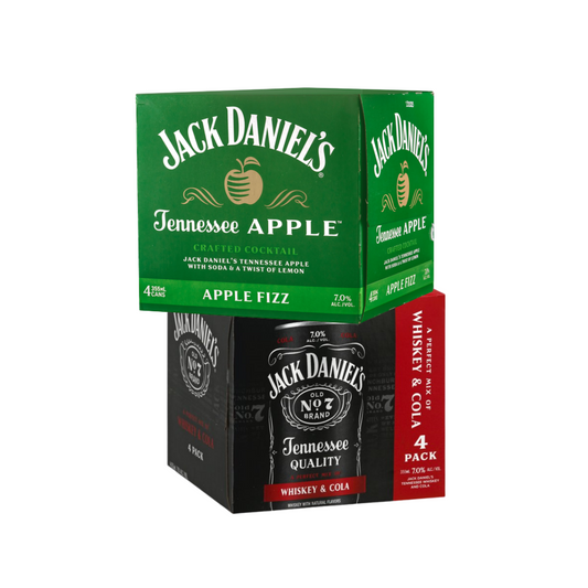 Buy 1 Get 1 Free - Jack Daniels Crafted Cocktails | Apple Fizz + Whiskey & Cola | (2) Pack Bundle