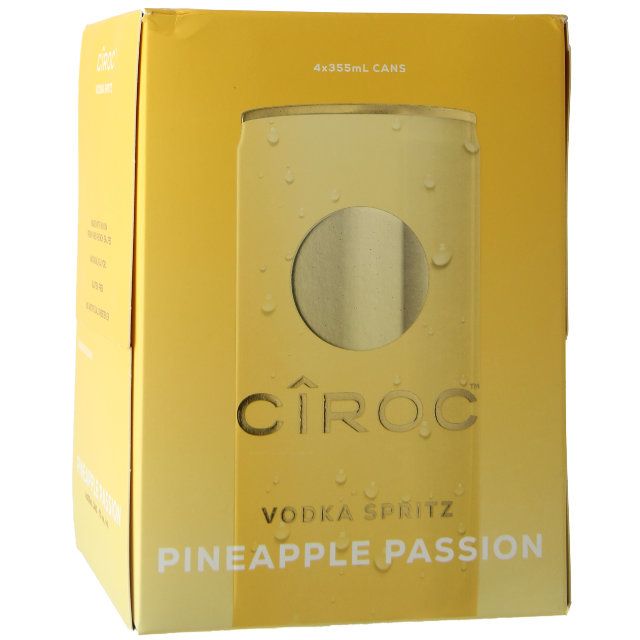 Buy 1 Get 1 Free - Ciroc Vodka Spritz Pineapple Passion Cocktail | 4*355ML