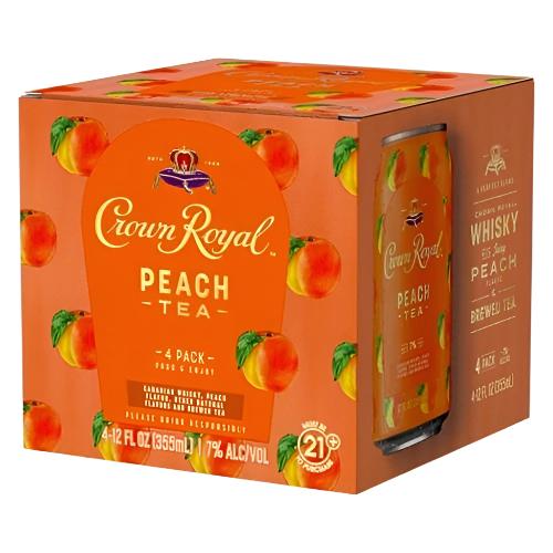 Buy 1 Get 1 Free - Crown Royal Peach Tea (4) Pack Cans