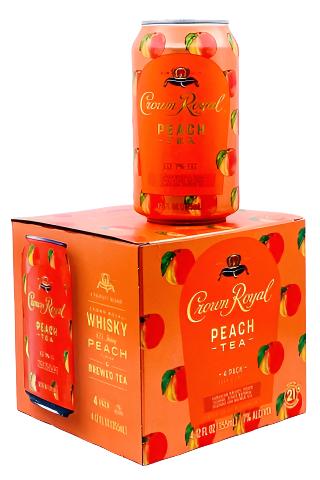 Buy 1 Get 1 Free - Crown Royal Peach Tea (4) Pack Cans