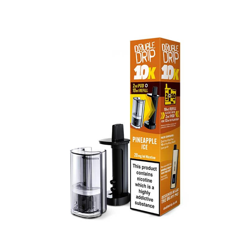 Double Drip 10K Pineapple Ice Prefilled Vape Pods + Refill