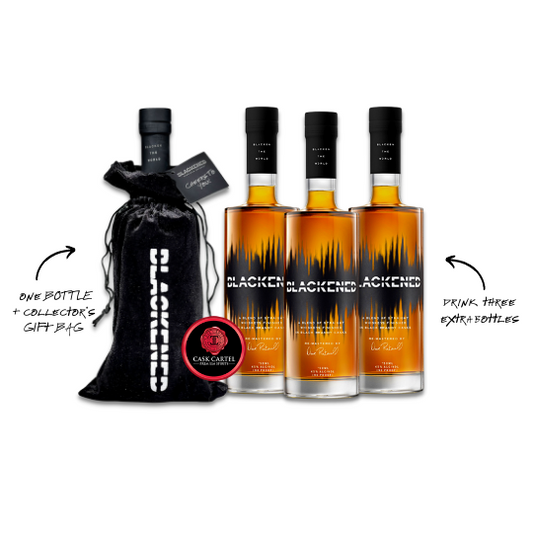 Buy 1 Get 1 Free - METALLICA | BLACKENED™ American Whiskey "Velvet Bag" | Blackened The World | Limited Edition **Collect ONE/Drink THREE** (Bundle)