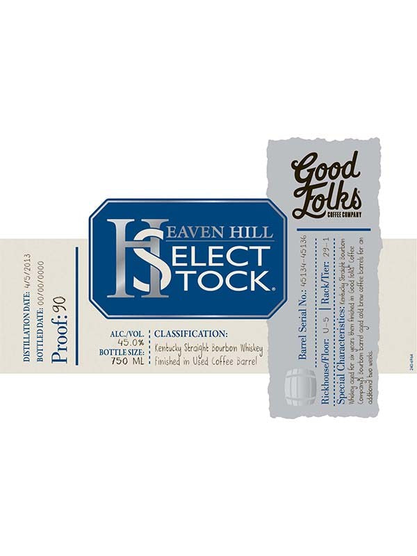 Buy 1 Get 1 Free - Heaven Hill Select Stock Cold Brew Finish Bourbon Whiskey