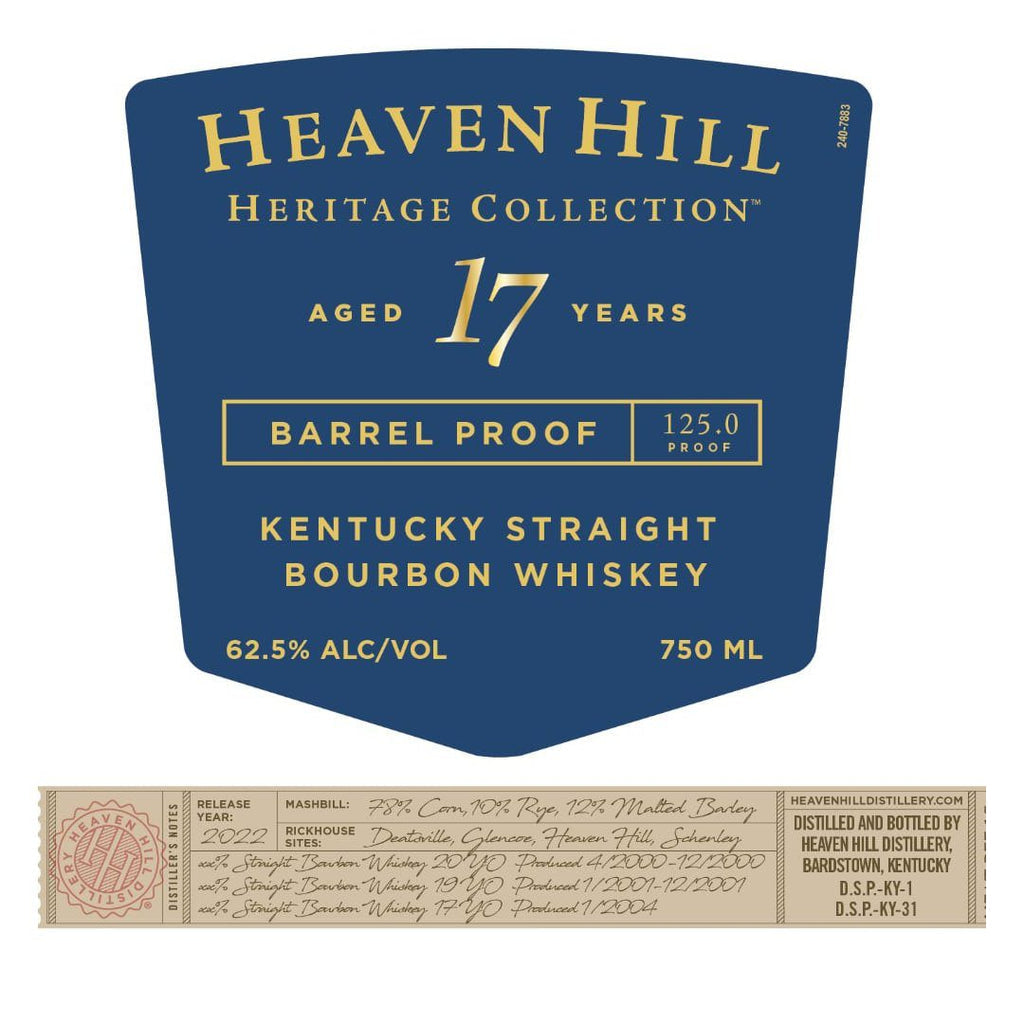 Buy 1 Get 1 Free - Heaven Hill Heritage Collection 17 Year Old Barrel Proof Bourbon Whiskey