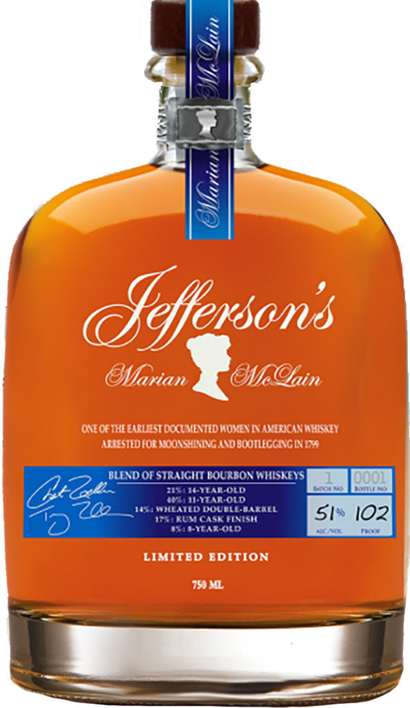 Buy 1 Get 1 Free - Jefferson's Marian McLain Limited Edition Bourbon Whiskey