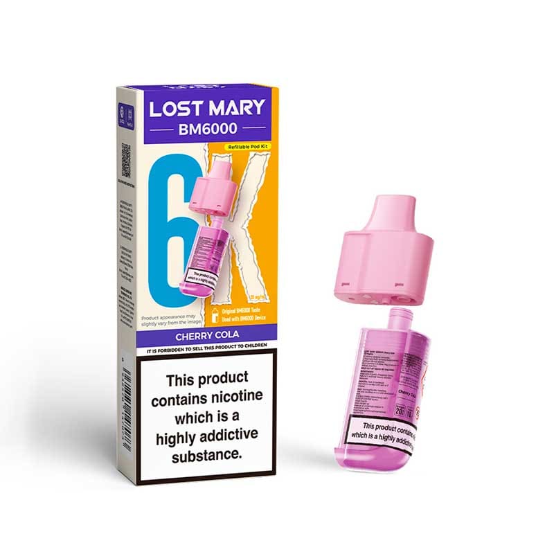 Lost Mary BM6000 Cherry Cola Prefilled Vape Pods - 20mg