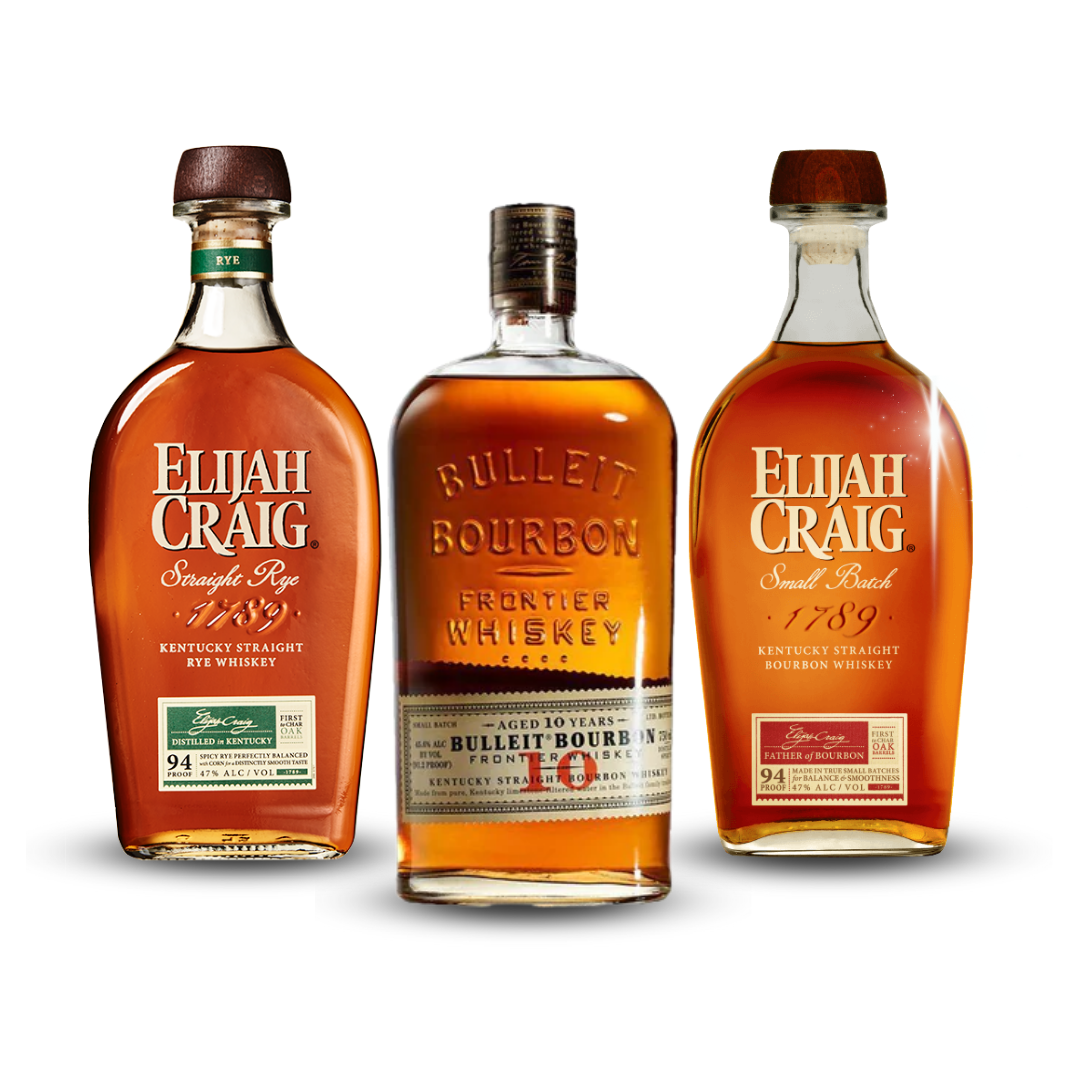 Buy 1 Get 1 Free - Father's Day Bundle 2025 | Bulleit 10 Year Old Kentucky Straight Bourbon Whiskey + Elijah Craig Straight Rye Whiskey + Elijah Craig Small Batch Bourbon