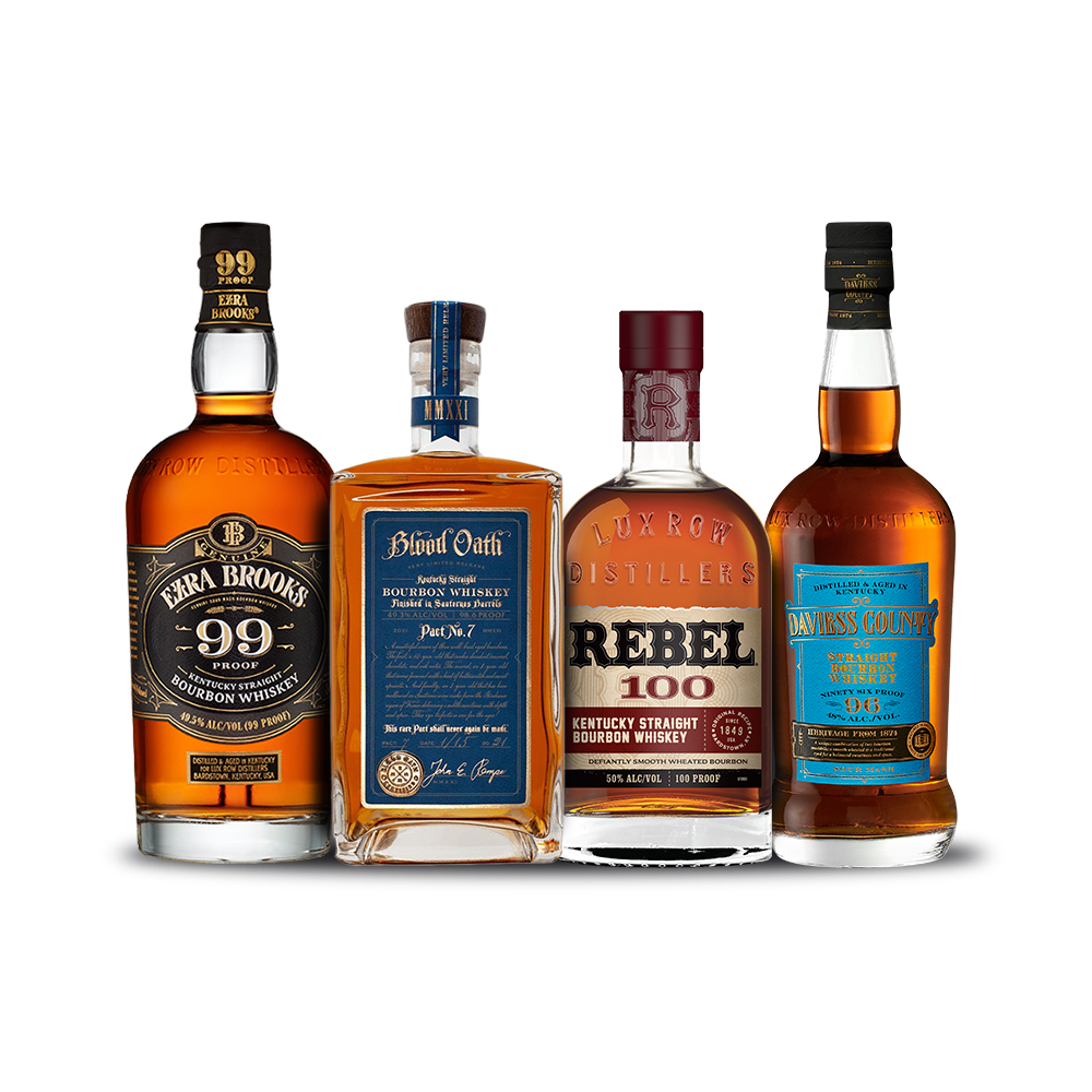 Buy 1 Get 1 Free - Lux Row Distillers | Blood Oath Pact 7 2021 Brand Bundle | Ezra Brooks 99 | Rebel 100 | Daviess County Straight