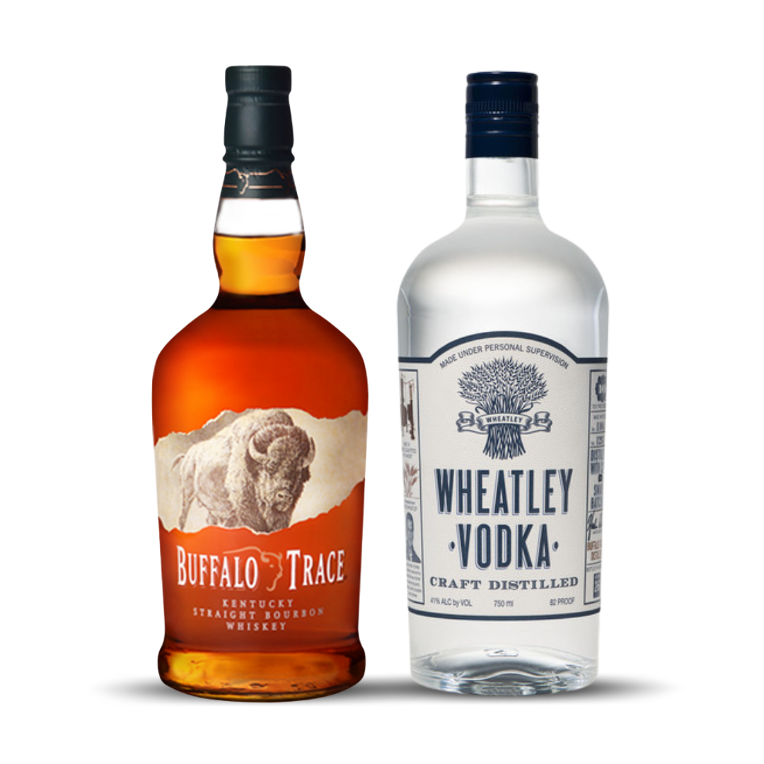 Buy 1 Get 1 Free - Buffalo Trace Kentucky Straight Bourbon Whiskey + Buffalo Trace | Wheatley Vodka | (2) Bottle Bundle