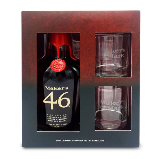 Buy 1 Get 1 Free - Maker's Mark 46 Bourbon Whisky W/2 Rock Glass