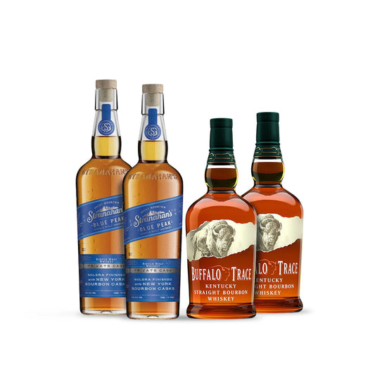 Buy 1 Get 1 Free - Stranahan's Blue Peak PRIVATE CASK | Limited Edition 2025 | The Naughty Proof | (4) Bottle Buffalo Trace Bundle