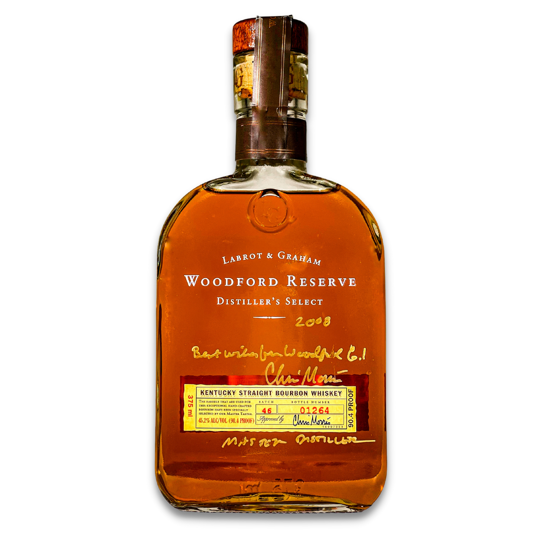 Buy 1 Get 1 Free - Woodford Reserve Distiller's Select Bourbon Whiskey | 375ml | 2008 Edition | Signed By Master Distiller Chris Morris