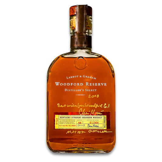 Buy 1 Get 1 Free - Woodford Reserve Distiller's Select Bourbon Whiskey | 375ml | 2008 Edition | Signed By Master Distiller Chris Morris