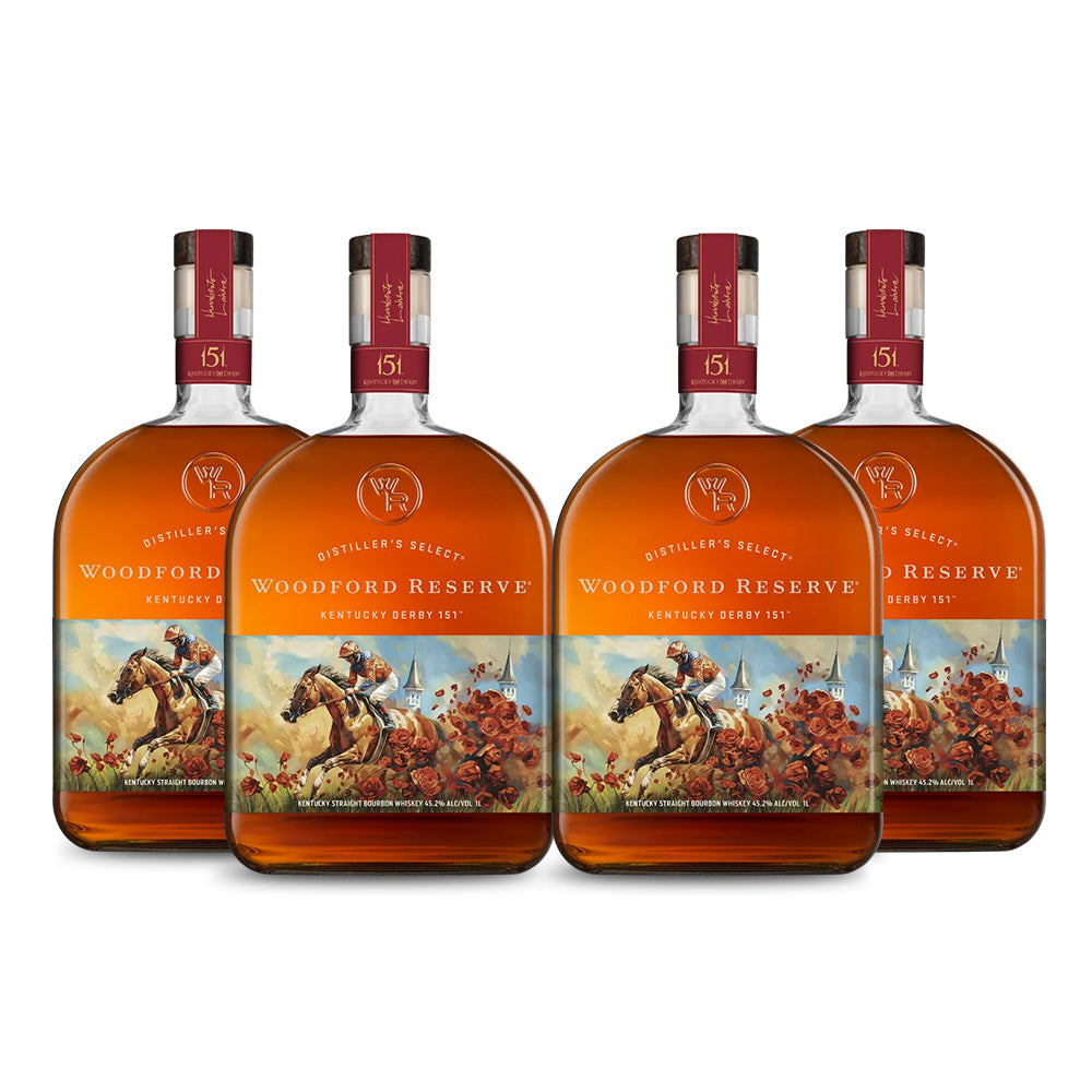 Buy 1 Get 1 Free - Woodford Reserve 2025 Kentucky Derby 151st Edition | Straight Bourbon Whiskey | FOUR BOTTLE BUNDLE